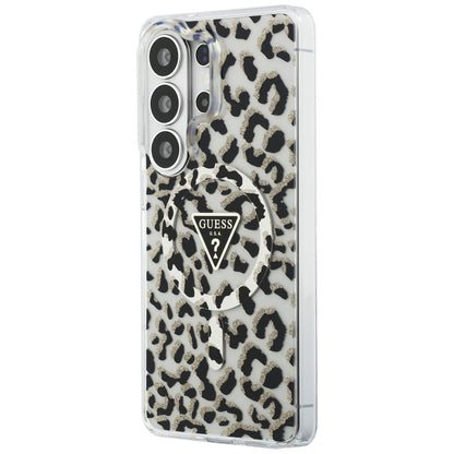 Funda MagSafe para Samsung Galaxy S26 Ultra S948, Guess, IML Leopard Pattern, Negra