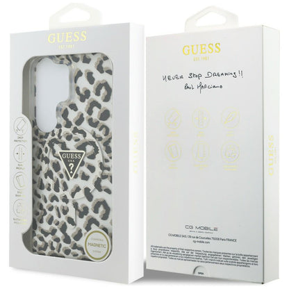 Funda MagSafe para Samsung Galaxy S26 Ultra S948, Guess, IML Leopard Pattern, Negra