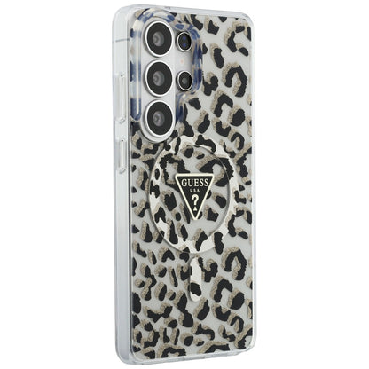 Funda MagSafe para Samsung Galaxy S26 Ultra S948, Guess, IML Leopard Pattern, Negra