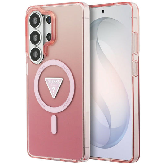 Funda MagSafe para Samsung Galaxy S26 Ultra S948, Guess, IML Gradient Triangle Logo, Rosa
