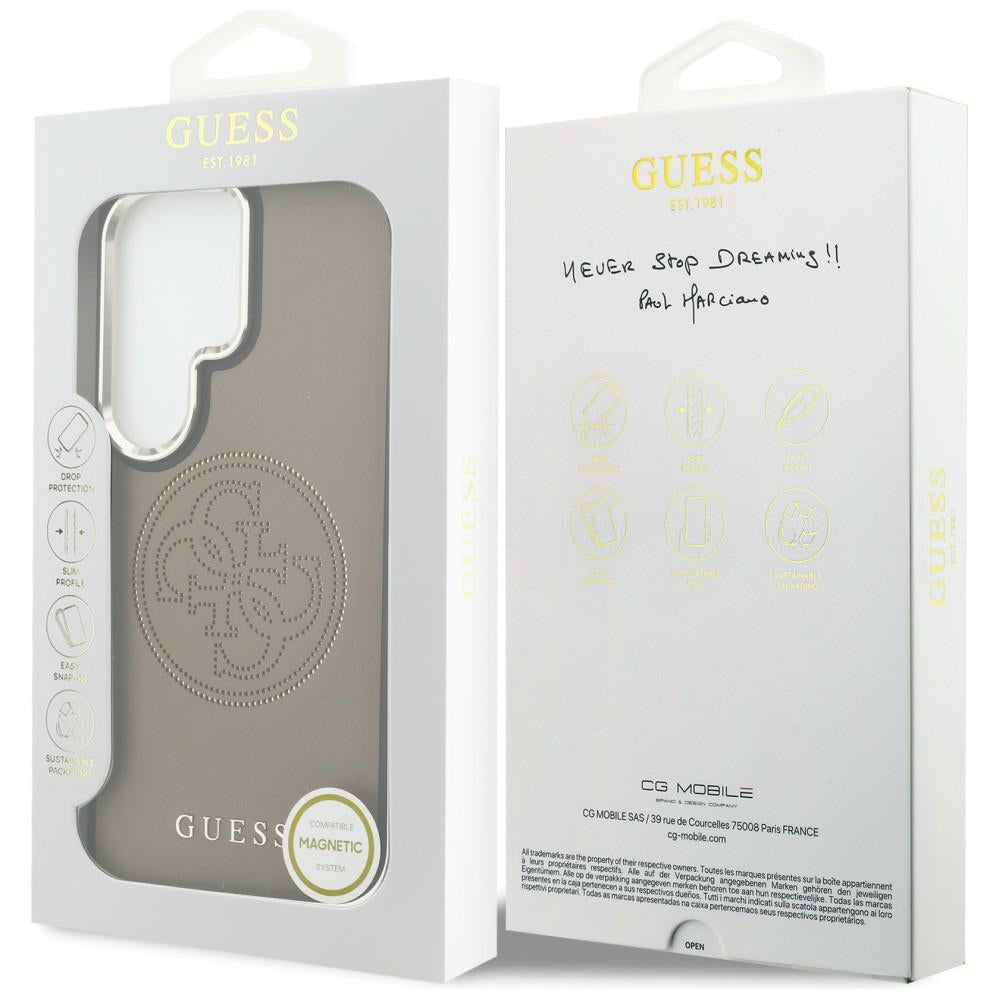 Funda MagSafe para Samsung Galaxy S26 Ultra S948, Guess, Logo Perforado, Marrón