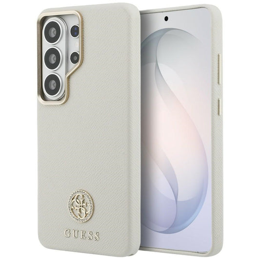 Funda MagSafe para Samsung Galaxy S26 Ultra S948, Guess, Rhinestone Round Logo, Beige