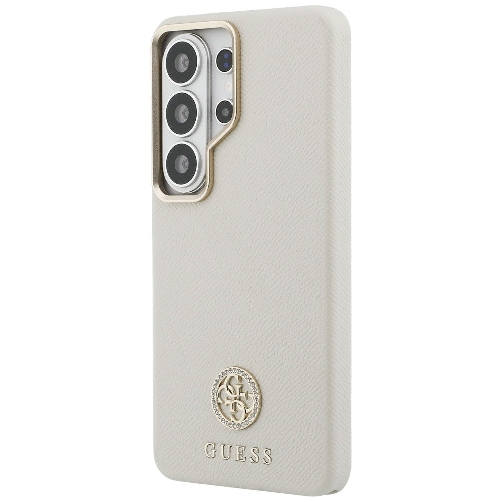 Funda MagSafe para Samsung Galaxy S26 Ultra S948, Guess, Rhinestone Round Logo, Beige