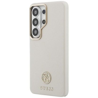 Funda MagSafe para Samsung Galaxy S26 Ultra S948, Guess, Rhinestone Round Logo, Beige