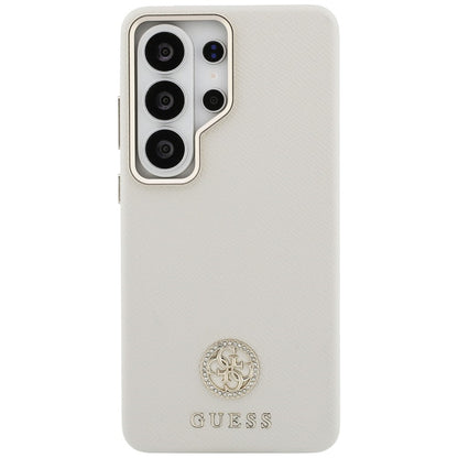 Funda MagSafe para Samsung Galaxy S26 Ultra S948, Guess, Rhinestone Round Logo, Beige