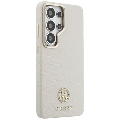 Funda MagSafe para Samsung Galaxy S26 Ultra S948, Guess, Rhinestone Round Logo, Beige