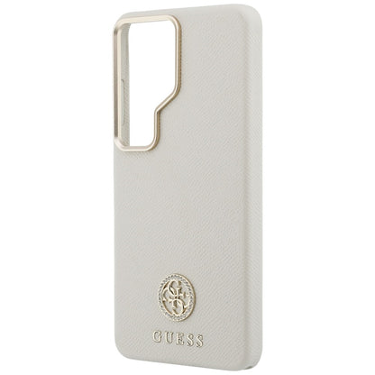 Funda MagSafe para Samsung Galaxy S26 Ultra S948, Guess, Rhinestone Round Logo, Beige