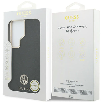 Funda MagSafe para Samsung Galaxy S26 Ultra S948, Guess, Rhinestone Round Logo, Negra