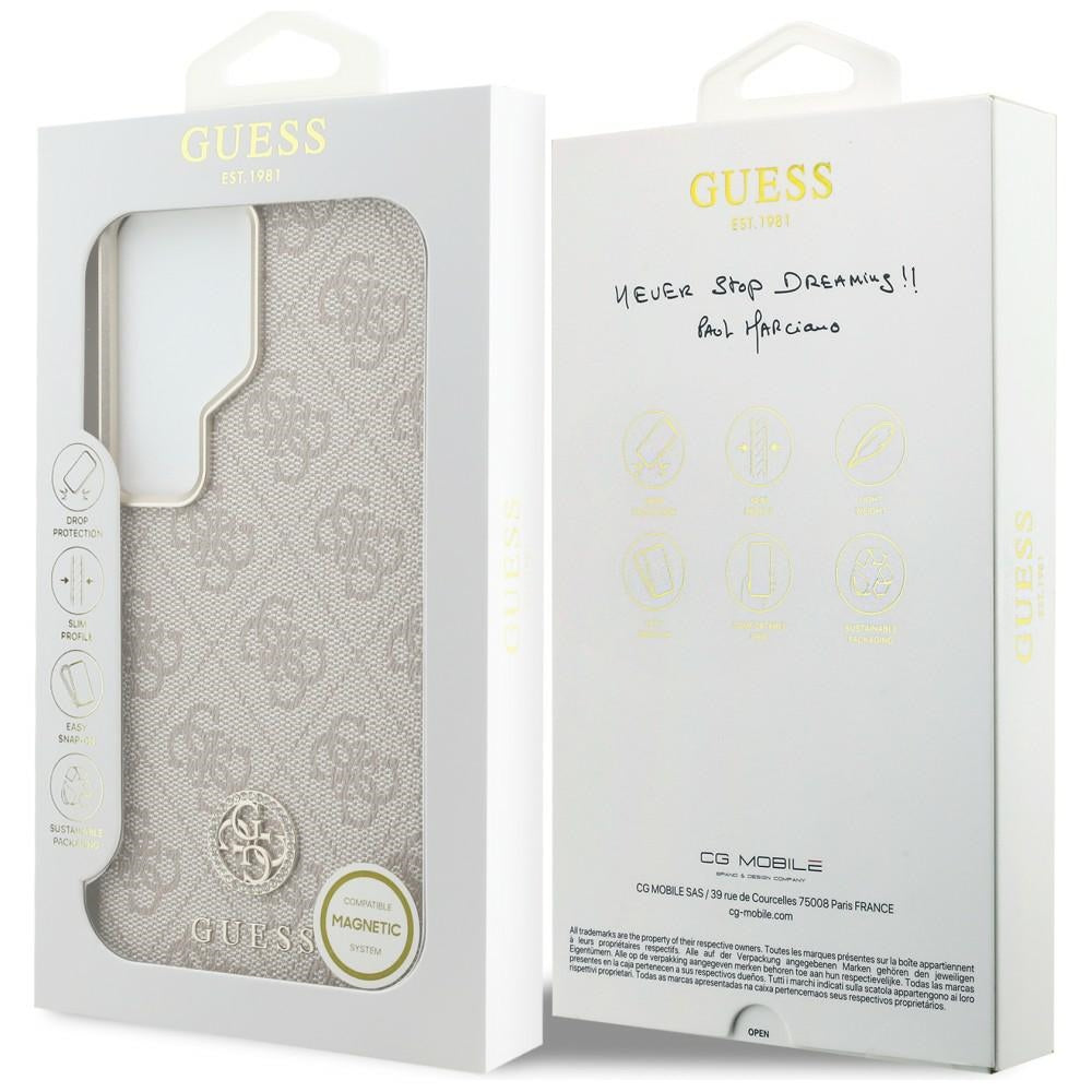 Funda MagSafe para Samsung Galaxy S26 Ultra S948, Guess, Rhinestone Round Logo, Rosa
