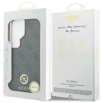 Funda MagSafe para Samsung Galaxy S26 Ultra S948, Guess, Strass Round Logo, Negra