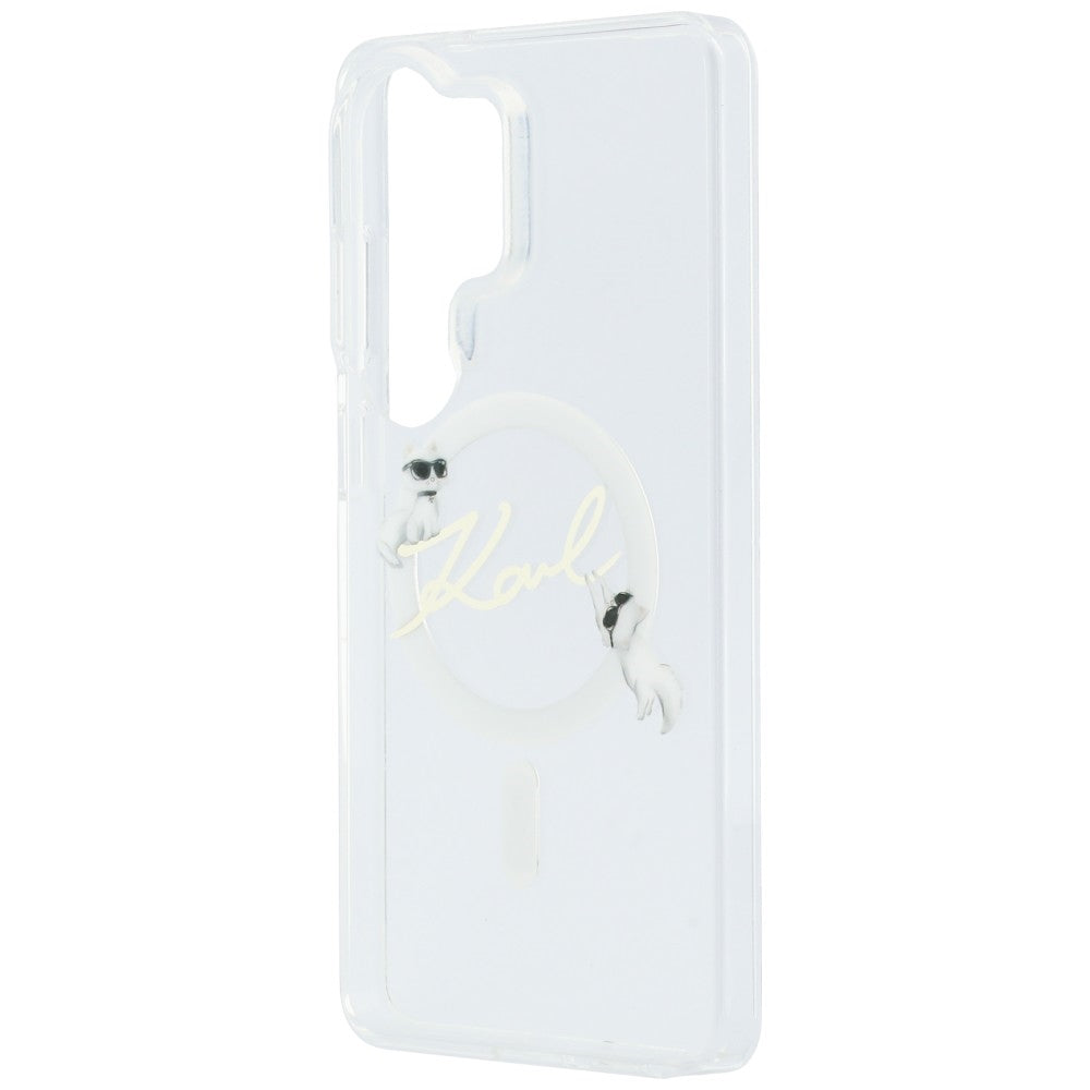 Funda MagSafe para Samsung Galaxy S26 Ultra S948, Karl Lagerfeld, IML Choupette Karl Script Logo, Blanca