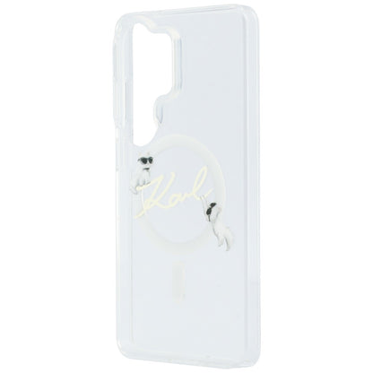 Funda MagSafe para Samsung Galaxy S26 Ultra S948, Karl Lagerfeld, IML Choupette Karl Script Logo, Blanca