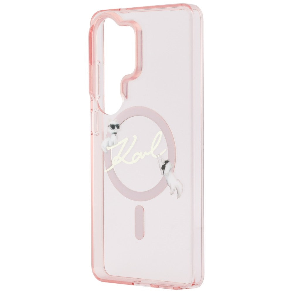 Funda MagSafe para Samsung Galaxy S26 Ultra S948, Karl Lagerfeld, IML Choupette Karl Script Logo, Rosa