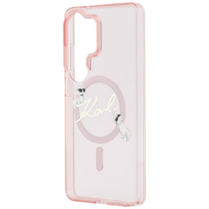Funda MagSafe para Samsung Galaxy S26 Ultra S948, Karl Lagerfeld, IML Choupette Karl Script Logo, Rosa