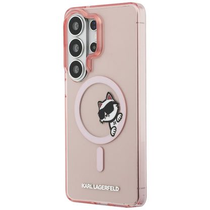 Funda MagSafe para Samsung Galaxy S26 Ultra S948, Karl Lagerfeld, IML Choupette Peekaboo Logo, Rosa