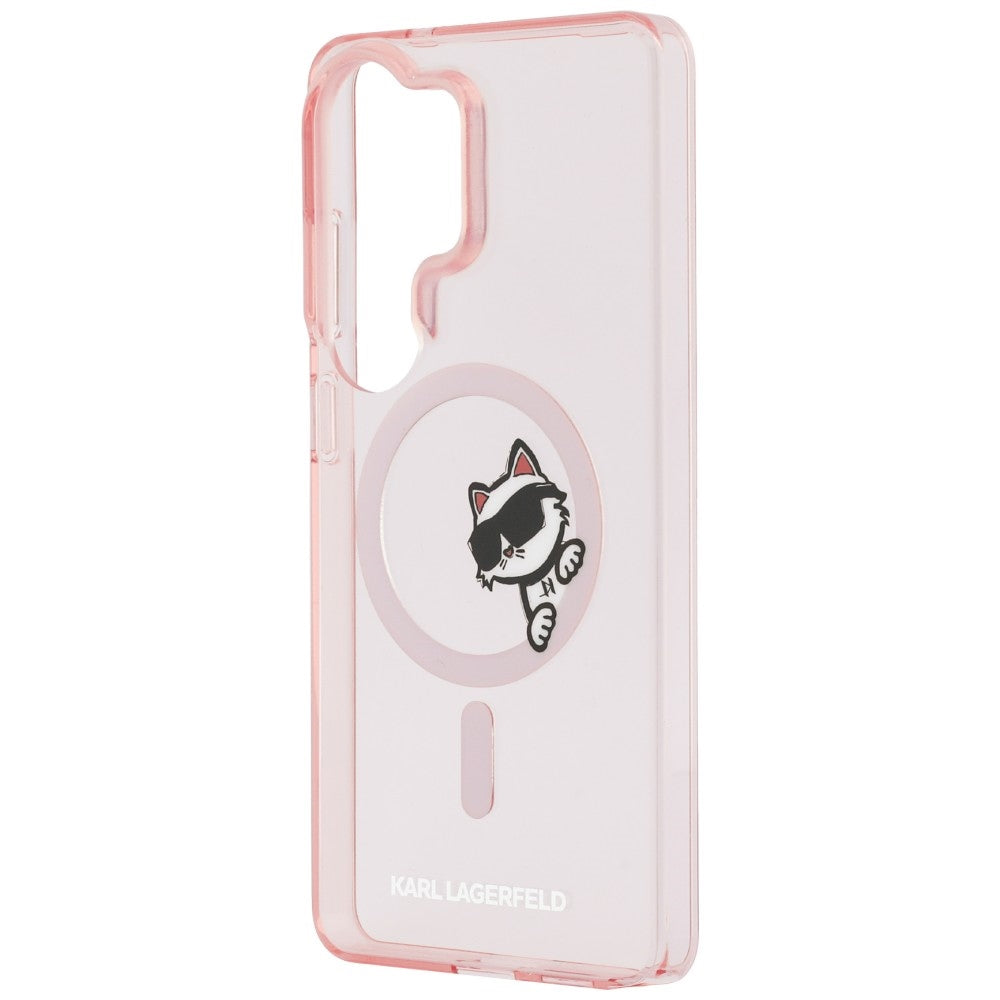 Funda MagSafe para Samsung Galaxy S26 Ultra S948, Karl Lagerfeld, IML Choupette Peekaboo Logo, Rosa