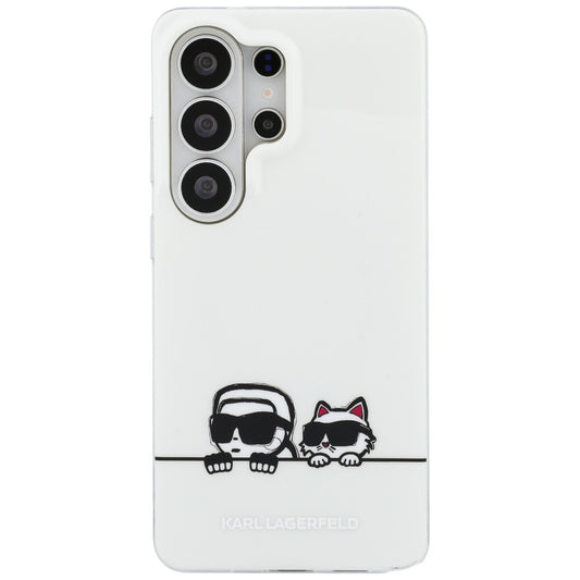 Funda MagSafe para Samsung Galaxy S26 Ultra S948, Karl Lagerfeld, IML Karl & Choupette Peekaboo Logo, Blanca.