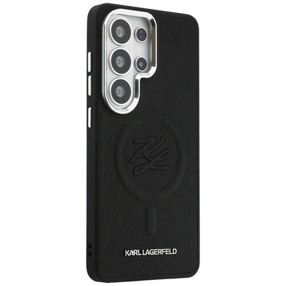 Funda MagSafe para Samsung Galaxy S26 Ultra S948, Karl Lagerfeld, Initial Logo Debossed, Negra