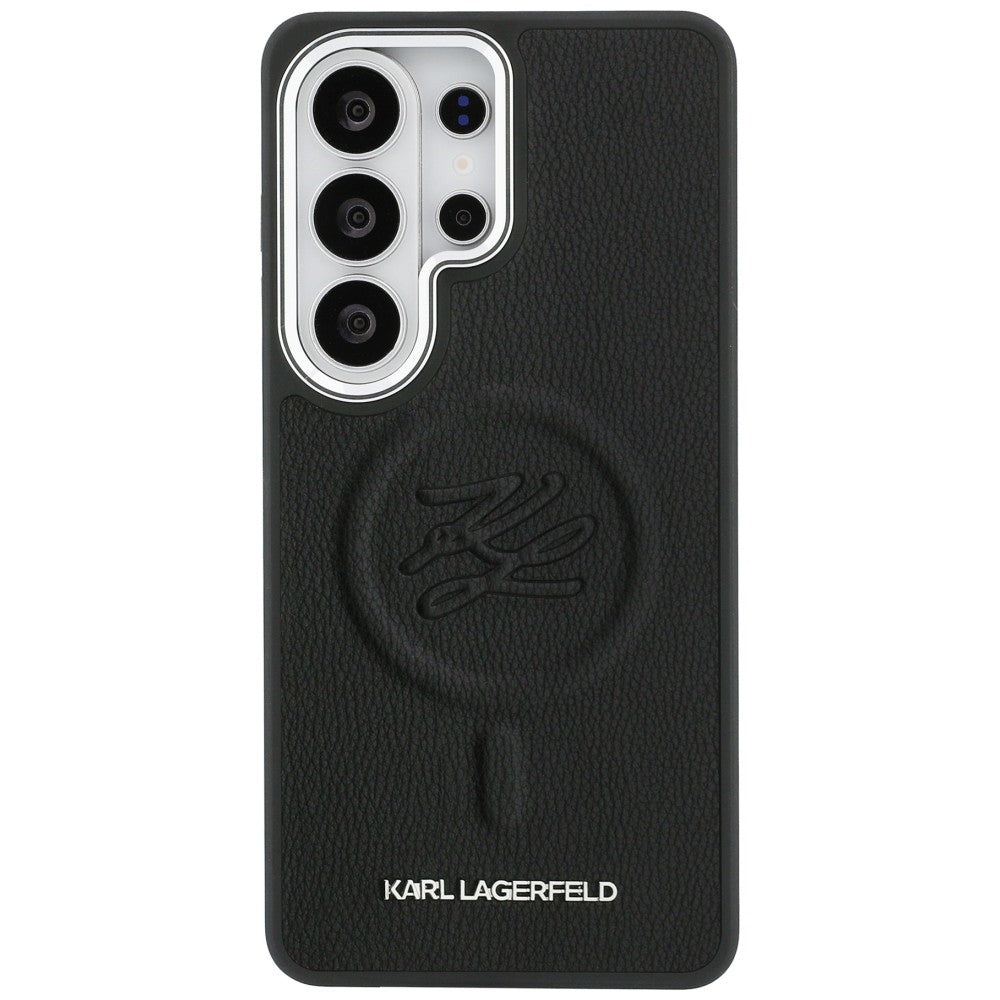 Funda MagSafe para Samsung Galaxy S26 Ultra S948, Karl Lagerfeld, Initial Logo Debossed, Negra