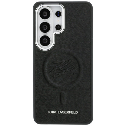 Funda MagSafe para Samsung Galaxy S26 Ultra S948, Karl Lagerfeld, Initial Logo Debossed, Negra