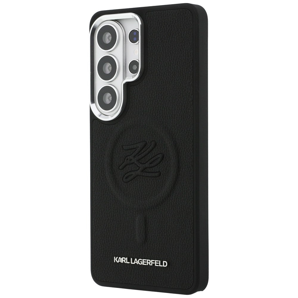 Funda MagSafe para Samsung Galaxy S26 Ultra S948, Karl Lagerfeld, Initial Logo Debossed, Negra