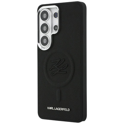 Funda MagSafe para Samsung Galaxy S26 Ultra S948, Karl Lagerfeld, Initial Logo Debossed, Negra