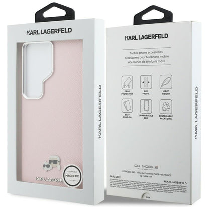 Funda MagSafe para Samsung Galaxy S26 Ultra S948, Karl Lagerfeld, Karl & Choupette Head's Pin, Rosa