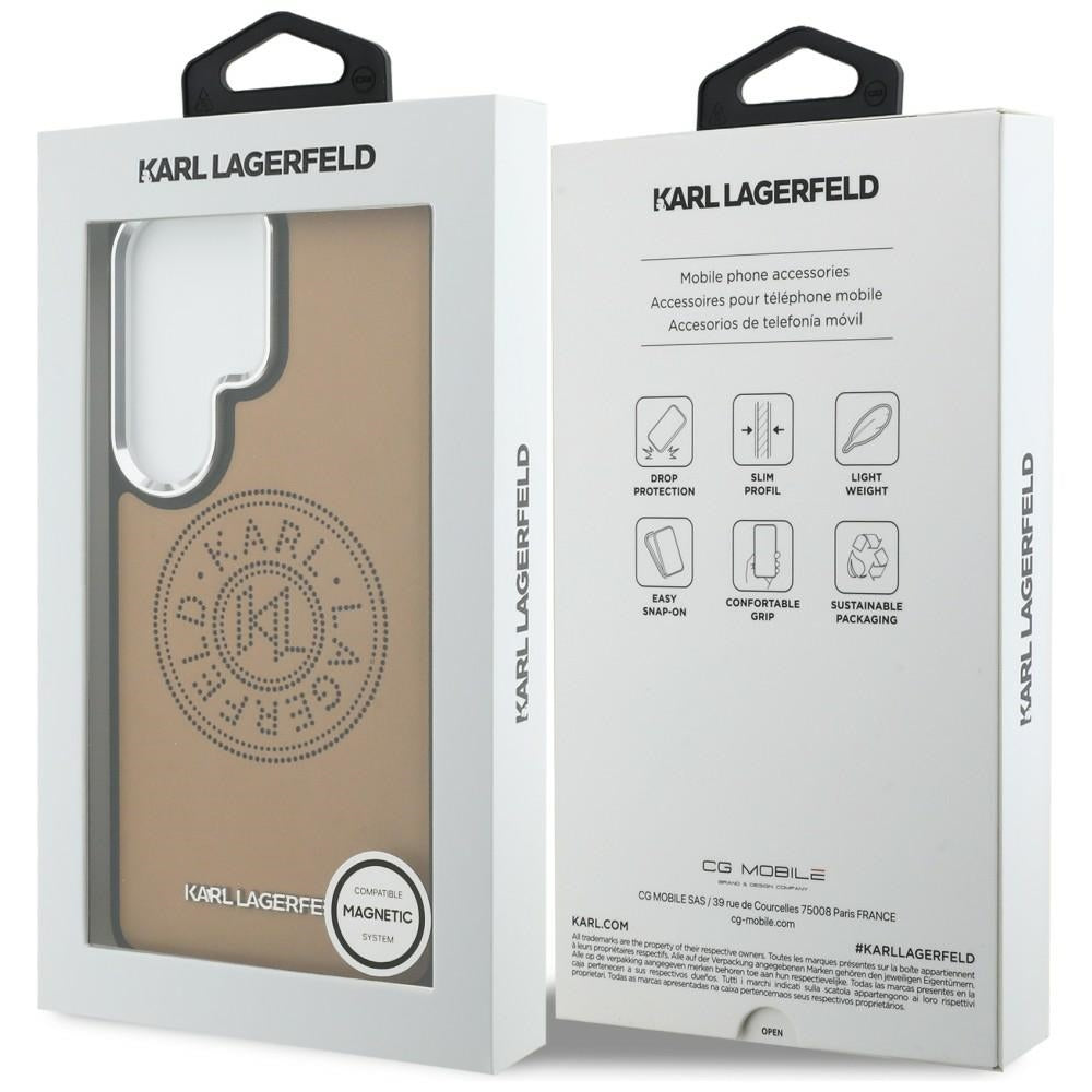 Funda MagSafe para Samsung Galaxy S26 Ultra S948, Karl Lagerfeld, Karl Round Point Logo, Marrón