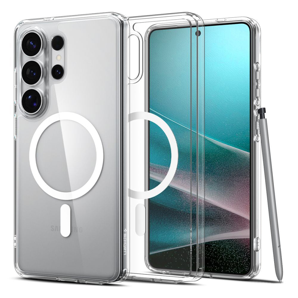Funda MagSafe para Samsung Galaxy S26 Ultra S948, Spigen, Ultra Hybrid, Transparente Blanca ACS10679