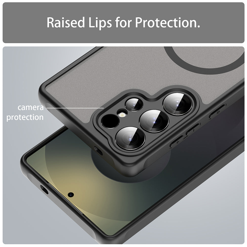 Funda MagSafe para Samsung Galaxy S26 Ultra S948, Techsuit, HaloFrost II (Recortes Individuales para Cámara), Negra