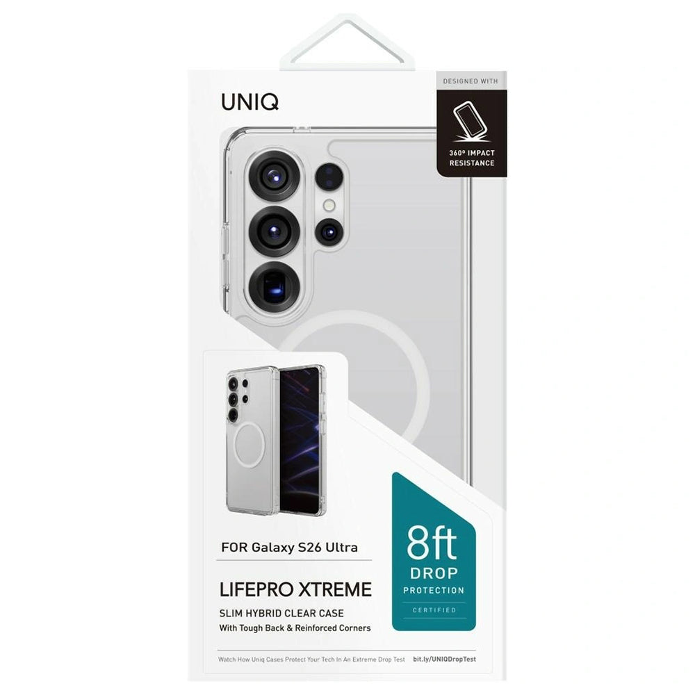 Funda MagSafe para Samsung Galaxy S26 Ultra S948, UNIQ, LifePro Xtreme MagClick, Transparente