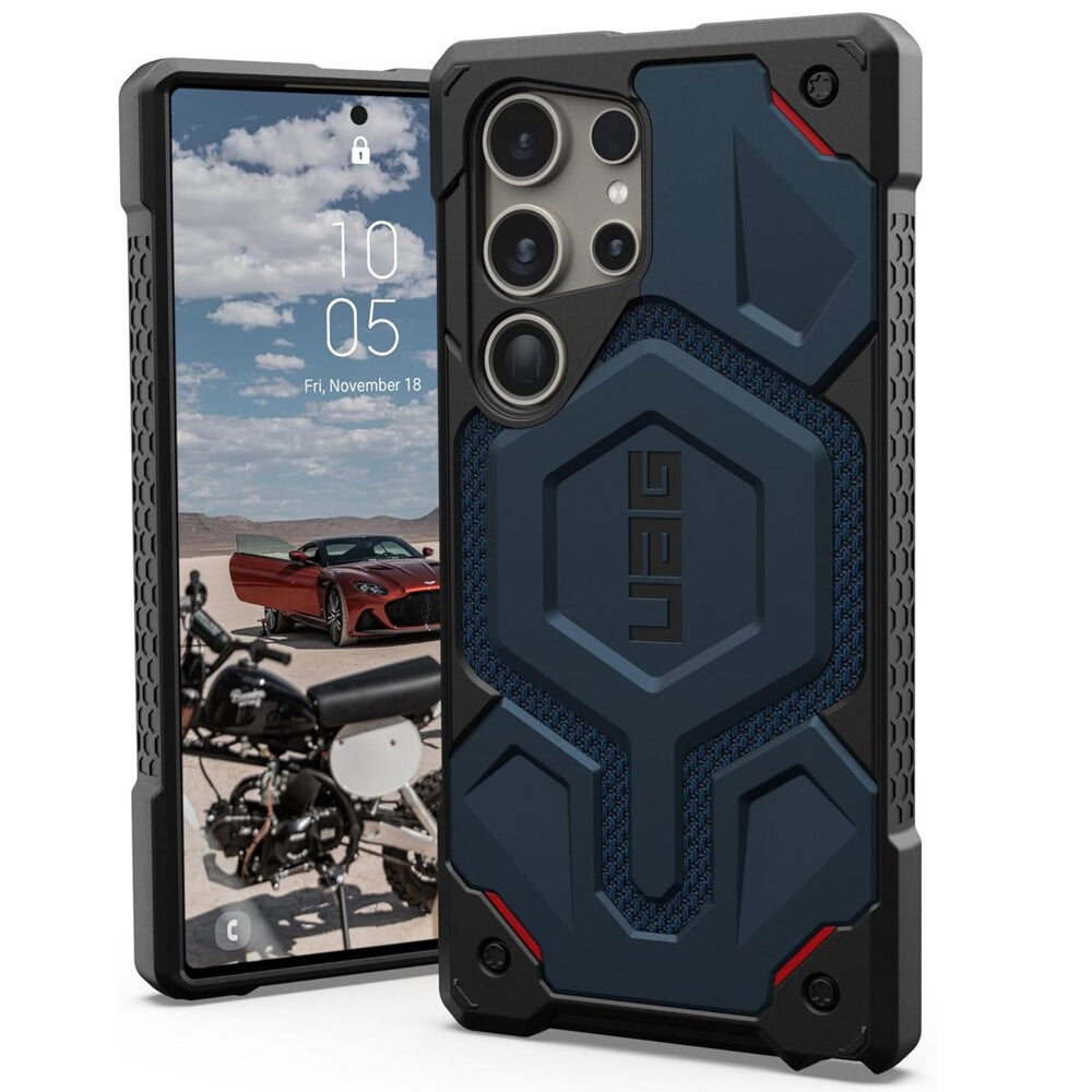 Funda MagSafe para Samsung Galaxy S26 Ultra S948, Urban Armor Gear, Monarch Pro Kevlar, azul marino
