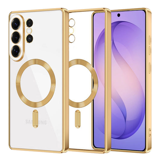 Funda MagSafe para Samsung Galaxy S26 Ultra, Techsuit, Luxury Crystal, Dorada