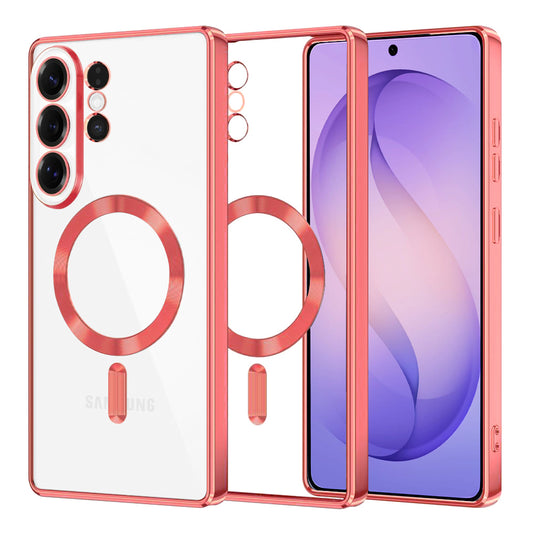 Funda MagSafe para Samsung Galaxy S26 Ultra, Techsuit, Luxury Crystal, Roja