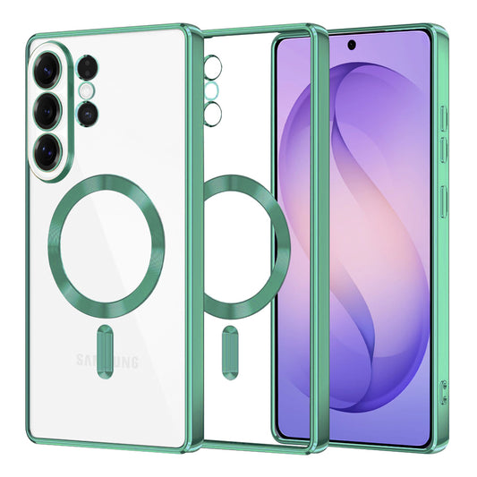 Funda MagSafe para Samsung Galaxy S26 Ultra, Techsuit, Luxury Crystal, Verde Claro