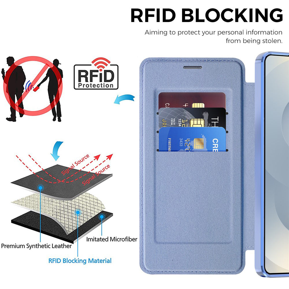 Funda MagSafe para Samsung Galaxy S26 Ultra S948, Techsuit, SmartMag Book, Azul