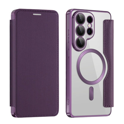 Funda MagSafe para Samsung Galaxy S26 Ultra, Techsuit, SmartMag Book, Morado