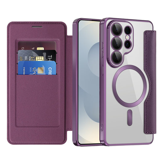 Funda MagSafe para Samsung Galaxy S26 Ultra, Techsuit, SmartMag Book, Morado