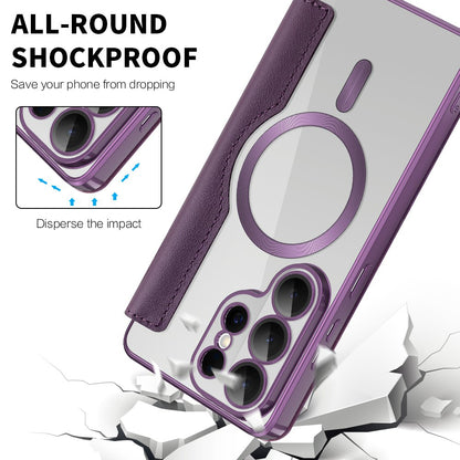 Funda MagSafe para Samsung Galaxy S26 Ultra, Techsuit, SmartMag Book, Morado