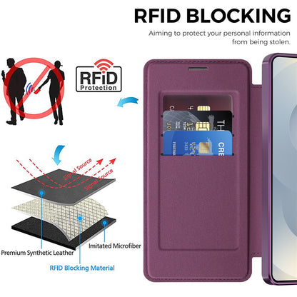 Funda MagSafe para Samsung Galaxy S26 Ultra, Techsuit, SmartMag Book, Morado