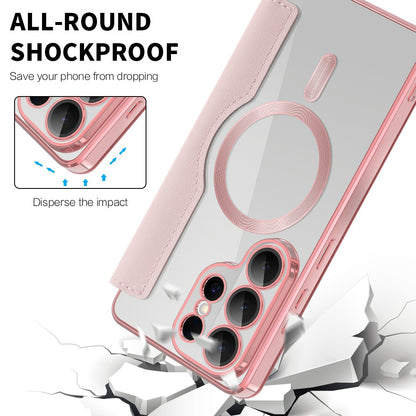 Funda MagSafe para Samsung Galaxy S26 Ultra, Techsuit, SmartMag Book, Rosa