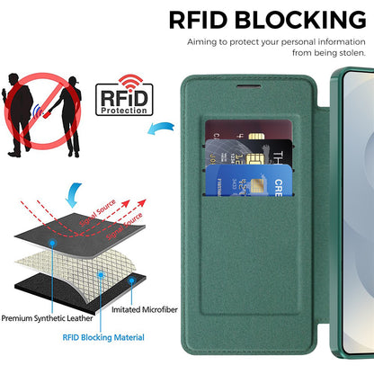 Funda MagSafe para Samsung Galaxy S26 Ultra, Techsuit, SmartMag Book, Verde