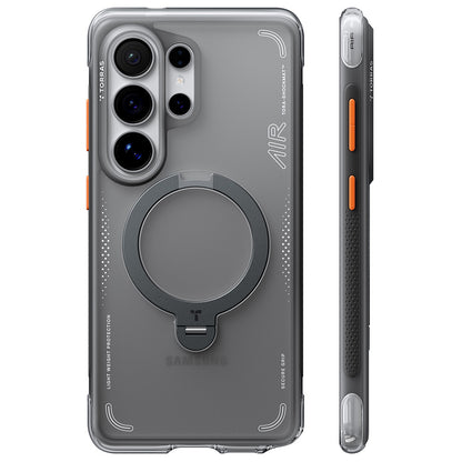 Funda MagSafe para Samsung Galaxy S26 Ultra, Torras, Ostand Spin Air, Gris