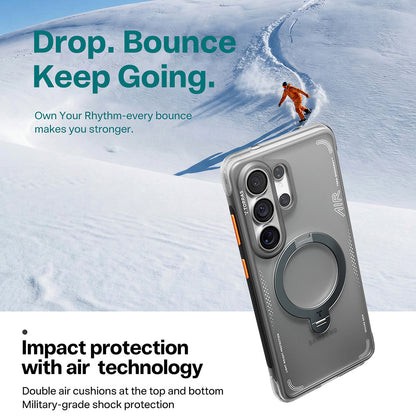 Funda MagSafe para Samsung Galaxy S26 Ultra, Torras, Ostand Spin Air, Gris