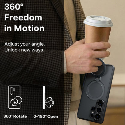 Funda MagSafe para Samsung Galaxy S26 Ultra, Torras, Ostand Spin, Negra