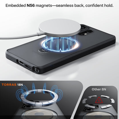 Funda MagSafe para Samsung Galaxy S26 Ultra, Torras, Ostand Spin, Negra