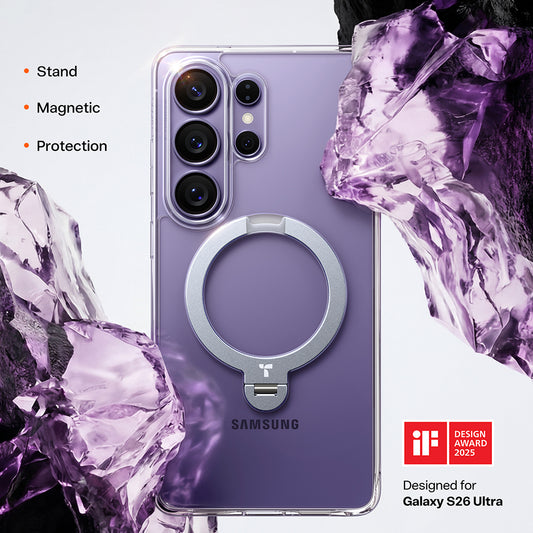 MagSafe Case for Samsung Galaxy S26 Ultra, Torras, Ostand Spin, Transparent