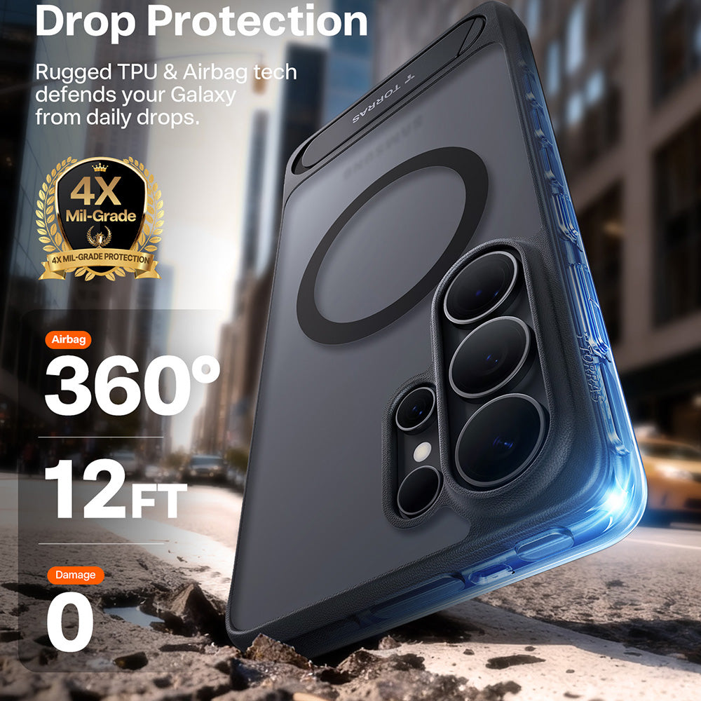 Funda MagSafe para Samsung Galaxy S26 Ultra, Torras, Pstand, Negra