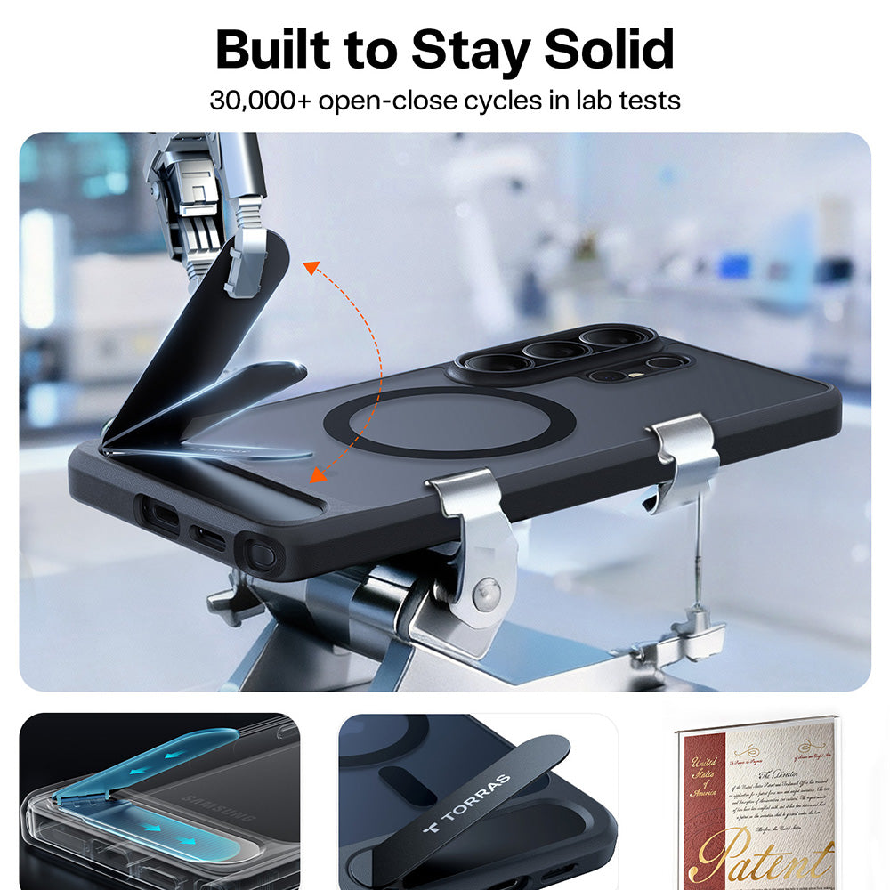 Funda MagSafe para Samsung Galaxy S26 Ultra, Torras, Pstand, Negra