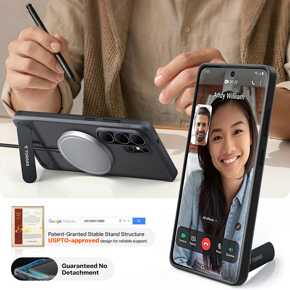 Funda MagSafe para Samsung Galaxy S26 Ultra, Torras, Pstand, Negra